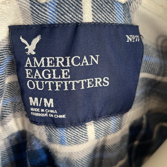 American Eagle UPCYCLED Plaid Button down Crop Top - Picture 10 of 12